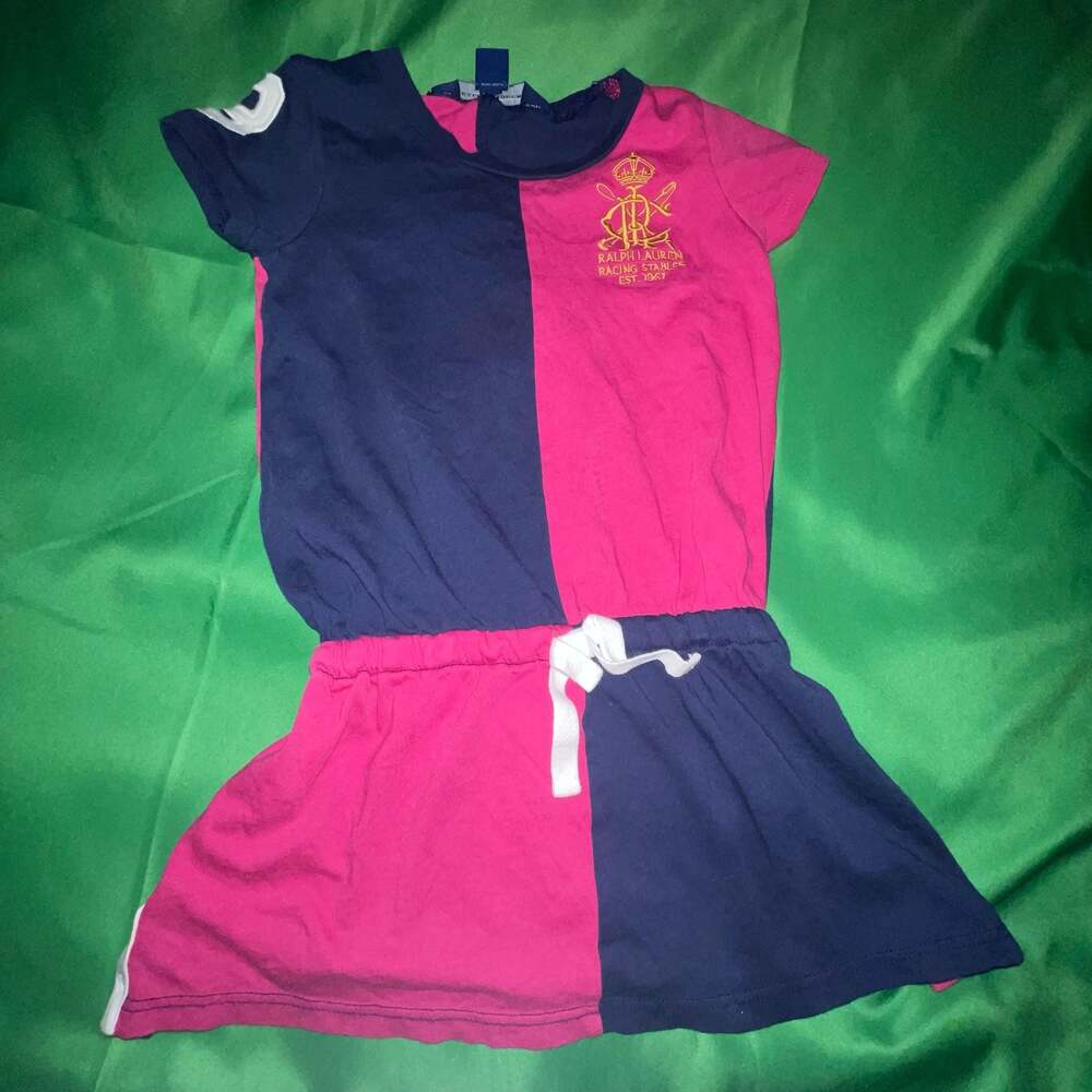 Sz 2T Ralph Lauren Racing Stables Colorblock Polo Dress